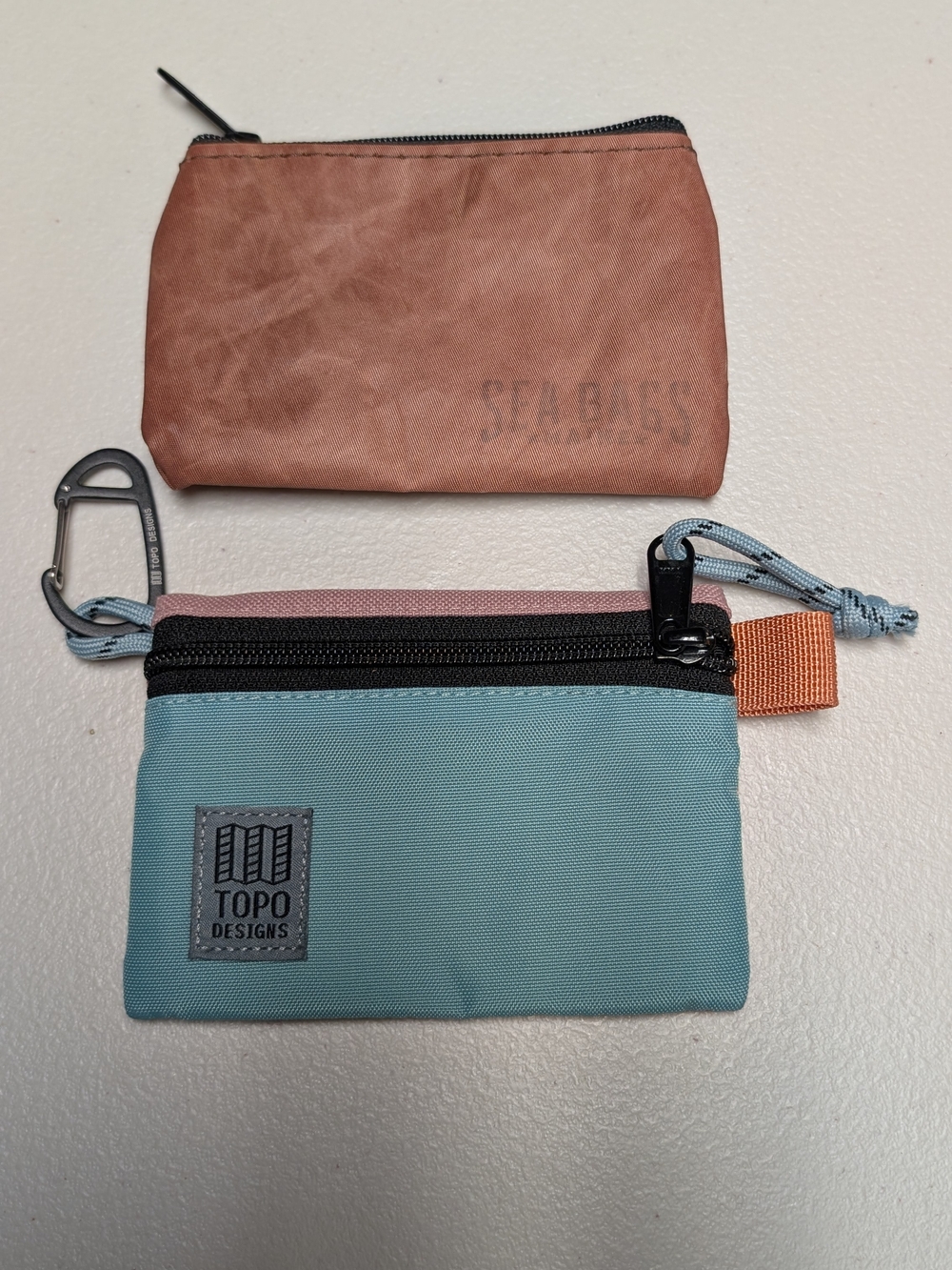 Set Of Two: Topo Designs And Sea Bags Zip Top Small Pouches